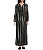 M Made in Italy Woven Stripe Wide Leg Crop Length Pull-On Coordinating Pants - Image 3