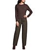 M Made in Italy Woven Twill Barrel Leg Pull On Pants - Image 2