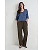 M Made in Italy Woven Twill Barrel Leg Pull On Pants - Image 4