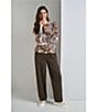 M Made in Italy Woven Twill Barrel Leg Pull On Pants - Image 5