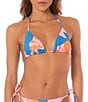 Maaji Balmy Magnolia Mirage Reversible Triangle Swim Top, Color:Bright Blue - Image 1