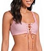 Maaji Dazzle Retro Bloom Reversible Lace Up Bralette Swim Top - Image 4