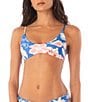 Maaji Liberties Tropical Bliss Reversible Bralette Swim Top, Color:Blue - Image 1