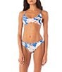 Maaji Liberties Tropical Bliss Reversible Bralette Swim Top, Color:Blue - Image 3