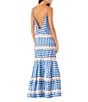 Maaji Rosalia Azure Stripes Loose Maxi Cover-up Dress, Color:Blue - Image 2