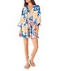 Maaji Tropical Bliss Kaftan Cover-up Dress, Color:Bright Blue - Image 1