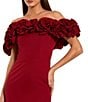 Mac Duggal 3D Floral Applique Off-The-Shoulder Sheath Gown, Color:Ruby - Image 3