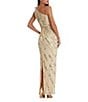 Mac Duggal 3D Floral Applique One Shoulder Embellished Column Gown, Color:Nude/Gold - Image 2