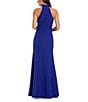 Mac Duggal 3D Flower Halter Neck Sleeveless Column Gown, Color:Cobalt - Image 2