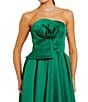 Mac Duggal 3D Flower Strapless Satin A-Line Midi Dress, Color:Emerald - Image 3