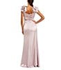 Mac Duggal 3D Flower Straps Satin Faux Wrap Gown, Color:Rose - Image 2