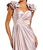 Mac Duggal 3D Flower Straps Satin Faux Wrap Gown, Color:Rose - Image 3