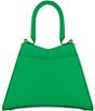 Color:Spring Green - Image 2 - Angular Small Leather Satchel Bag