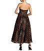 Mac Duggal Animal Printed Chiffon Strapless A Line Midi Dress - Image 2