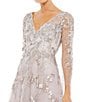 Mac Duggal Appliqued Illusion Long Sleeve A Line Gown, Color:Vintage Lilac - Image 3