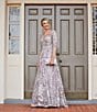 Mac Duggal Appliqued Illusion Long Sleeve A Line Gown, Color:Vintage Lilac - Image 5