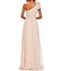 Mac Duggal Asymmetrical One Ruffle Shoulder Sleeveless A-Line Gown, Color:Porcelain - Image 2