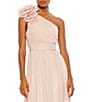 Mac Duggal Asymmetrical One Ruffle Shoulder Sleeveless A-Line Gown, Color:Porcelain - Image 3