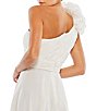 Color:White - Image 4 - Asymmetrical One Shoulder Sleeveless Ruffle Midi Dress