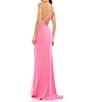 Mac Duggal Asymmetrical Ruched One Shoulder Sleeveless Open Back Detail Trumpet Sheath Gown, Color:Hot Pink - Image 2