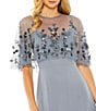 Mac Duggal Beaded Cape Overlay A-Line Gown, Color:Slate Blue - Image 3