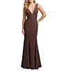 Mac Duggal Beaded Crepe Sleeveless Evening Gown - Image 1