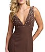 Mac Duggal Beaded Crepe Sleeveless Evening Gown - Image 3