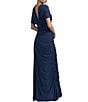 Mac Duggal Beaded Jersey Draped Capelet Top Column Gown - Image 2