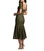 Mac Duggal Beaded Lace Short Sleeve Midi Dress - Image 2