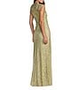 Mac Duggal Beaded Mesh Cap Sleeve High Neck Column Gown - Image 2