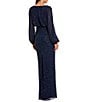 Mac Duggal Beaded Mesh Long Sleeve Blouson Gown - Image 2