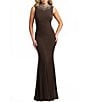 Mac Duggal Beaded Neck Jersey Gown - Image 1
