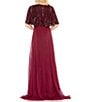 Mac Duggal Beaded Overlay Tulle Crew Neck A-Line Gown, Color:Aubergine - Image 2