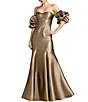 Mac Duggal Beaded Satin Mermaid Gown - Image 1