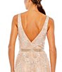 Color:Blush - Image 4 - Beaded Sequin Embellished V-Neck Sleeveless A-Line Gown