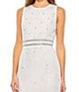 Mac Duggal Beaded Sleeveless Crew Neck Midi Dress, Color:White - Image 3