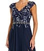 Mac Duggal Beaded V-Neck Cap Sleeve A-Line Gown - Image 3