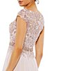 Color:Rose - Image 4 - Beaded V-Neck Cap Sleeve A-Line Gown