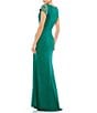 Mac Duggal Boat Neck Beaded Cap Sleeve Column Gown - Image 2