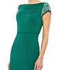 Mac Duggal Boat Neck Beaded Cap Sleeve Column Gown - Image 3