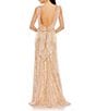 Mac Duggal Boat Neck Sleeveless Sequined Mesh Column Gown, Color:Blush - Image 2