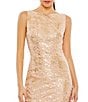 Mac Duggal Boat Neck Sleeveless Sequined Mesh Column Gown, Color:Blush - Image 3