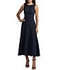 Mac Duggal Boucle Sleeveless A-Line Beaded Midi Dress - Image 1