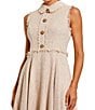 Mac Duggal Boucle Sleeveless Button Up Midi Dress, Color:Blush - Image 3