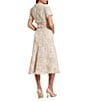 Mac Duggal Boucle Tweed Short Sleeve A-Line Midi Dress, Color:Blush - Image 2