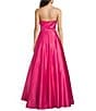 Color:Hot Pink - Image 2 - Bow Front Strapless Ball Gown