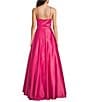 Color:Hot Pink - Image 4 - Bow Front Strapless Ball Gown