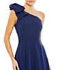 Mac Duggal Bow One Shoulder Front Slit Asymmetrical A-Line Gown, Color:Midnight - Image 3