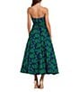 Mac Duggal Brocade Floral Strapless Sleeveless A-Line Dress, Color:Emerald Multi - Image 2
