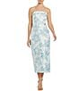 Mac Duggal Brocade Strapless Column Midi Dress - Image 1
